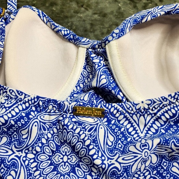 Helen Jon Blue Paisley Print 2 Piece Swimsuit - Picture 11 of 14